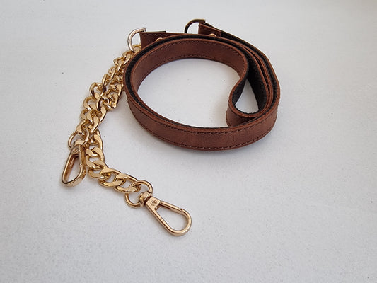 Chain belts with leather handle