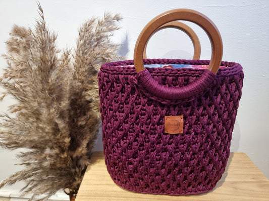 Crochet Basket Bag - Honeycomb stitch